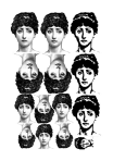 Various Sized Ladies Heads Collage Sheet